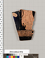 Terracotta fragment of an oinochoe (jug), Terracotta, Greek, Attic