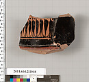 Terracotta fragment of a pelike (jar), Terracotta, Greek, Attic