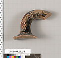 Terracotta fragment of a skyphos (deep drinking cup), Terracotta, Greek, Attic
