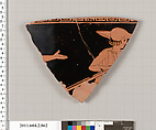 Terracotta fragment of a bell-krater (bowl for mixing wine and water), Terracotta, Greek, Attic