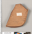 Terracotta fragment of a hydria (water jar), Terracotta, Greek, Attic