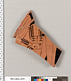Terracotta fragment of a bell-krater (bowl for mixing wine and water), Terracotta, Greek, Attic
