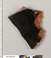 Terracotta fragment of a bell-krater (bowl for mixing wine and water), Terracotta, Greek, Attic