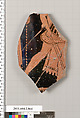 Terracotta fragment of a bell-krater (bowl for mixing wine and water), Terracotta, Greek, Attic