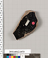 Terracotta fragment of a skyphos (deep drinking cup), Terracotta, Greek, Attic