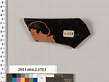 Terracotta rim fragment of a skyphos (deep drinking cup), Terracotta, Greek, Attic