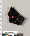 Terracotta fragment of a skyphos (deep drinking cup), Terracotta, Greek, Attic