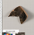Terracotta fragment of a Nolan neck-amphora (jar), Terracotta, Greek, Attic