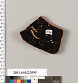 Terracotta fragment of a krater (bowl for mixing wine and water)?, Terracotta, Greek, Attic