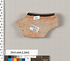 Terracotta fragment of a stamnos (jar)?, Terracotta, Greek, Attic