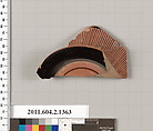 Terracotta fragment of a skyphos (deep drinking cup), Terracotta, Greek, Attic