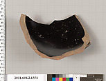 Terracotta fragment of a skyphos (deep drinking cup), Terracotta, Greek, Attic