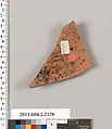 Terracotta fragment of a pot; unglazed on the inside, Terracotta, Greek, Attic