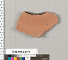 Terracotta fragment of a hydria: kalpis (water jar)?, Terracotta, Greek, Attic
