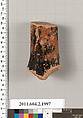 Terracotta fragment of a krater (bowl for mixing wine and water)?, Terracotta, Greek, Attic