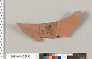 Terracotta fragment of a pot; unglazed on the inside, Terracotta, Greek, Attic