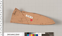 Terracotta fragment of a pot; unglazed on the inside, Terracotta, Greek, Attic