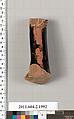 Terracotta fragment of a Neck-amphora (jar), Terracotta, Greek, Attic
