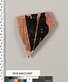 Terracotta fragment of a skyphos (deep drinking cup), Terracotta, Greek, Attic