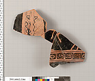 Terracotta fragment of a pot; unglazed on the inside, Terracotta, Greek, Attic