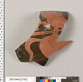 Terracotta fragment of a Nolan neck-amphora (jar), Terracotta, Greek, Attic
