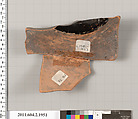 Terracotta fragment of a Nolan neck-amphora (jar), Terracotta, Greek, Attic