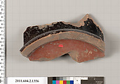 Terracotta fragment of a skyphos (deep drinking cup), Terracotta, Greek, Attic