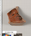 Terracotta fragment of a Nolan neck-amphora (jar), Terracotta, Greek, Attic