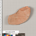 Terracotta fragment of a pot; glazed on the inside, Terracotta, Greek, Attic