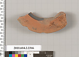 Terracotta fragment of a psykter (vase for cooling wine)?, Terracotta, Greek, Attic