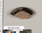 Terracotta fragment of an oinochoe (jug)?, Terracotta, Greek, Attic