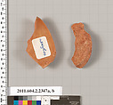 Terracotta fragments of a lekythos (oil flask), Terracotta, Greek, Attic