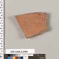 Terracotta fragment of an oinochoe: chous (jug)?, Terracotta, Greek, Attic