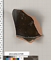 Terracotta fragment of a Nolan neck-amphora (jar), Terracotta, Greek, Attic