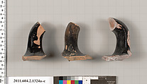 Terracotta fragments of skyphoi (deep drinking cups), Terracotta, Greek, Attic