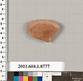 Terracotta fragment of a stemless kylix (drinking cup)?, Terracotta, Greek, Attic