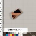 Terracotta fragment of a kylix (drinking cup), Terracotta, Greek, Attic