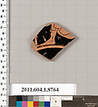 Terracotta fragment of a kylix (drinking cup), Terracotta, Greek, Attic