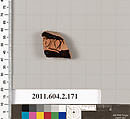 Terracotta fragment of a pot, Terracotta, Greek, Attic