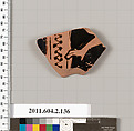 Terracotta fragment of a pelike (jar), Terracotta, Greek, Attic