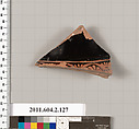 Terracotta fragment of a pelike (jar), Terracotta, Greek, Attic