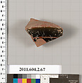 Terracotta fragment of an amphora (jar), Terracotta, Greek, Attic
