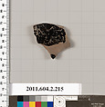 Terracotta fragment of a stamnos (jar), Terracotta, Greek, Attic