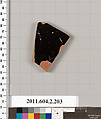 Terracotta fragment of a stamnos (jar), Terracotta, Greek, Attic
