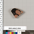 Terracotta fragment of a stamnos (jar), Terracotta, Greek, Attic