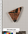 Terracotta fragment of a stamnos (jar), Terracotta, Greek, Attic