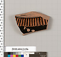 Terracotta fragment of a stamnos (jar), Terracotta, Greek, Attic