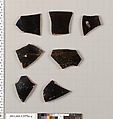 Terracotta fragments of pots; unglazed on the inside, Terracotta, Greek, Attic