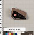 Terracotta fragment of a volute-krater (bowl for mixing wine and water), Terracotta, Greek, Attic