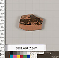 Terracotta fragment of a stamnos (jar), Terracotta, Greek, Attic